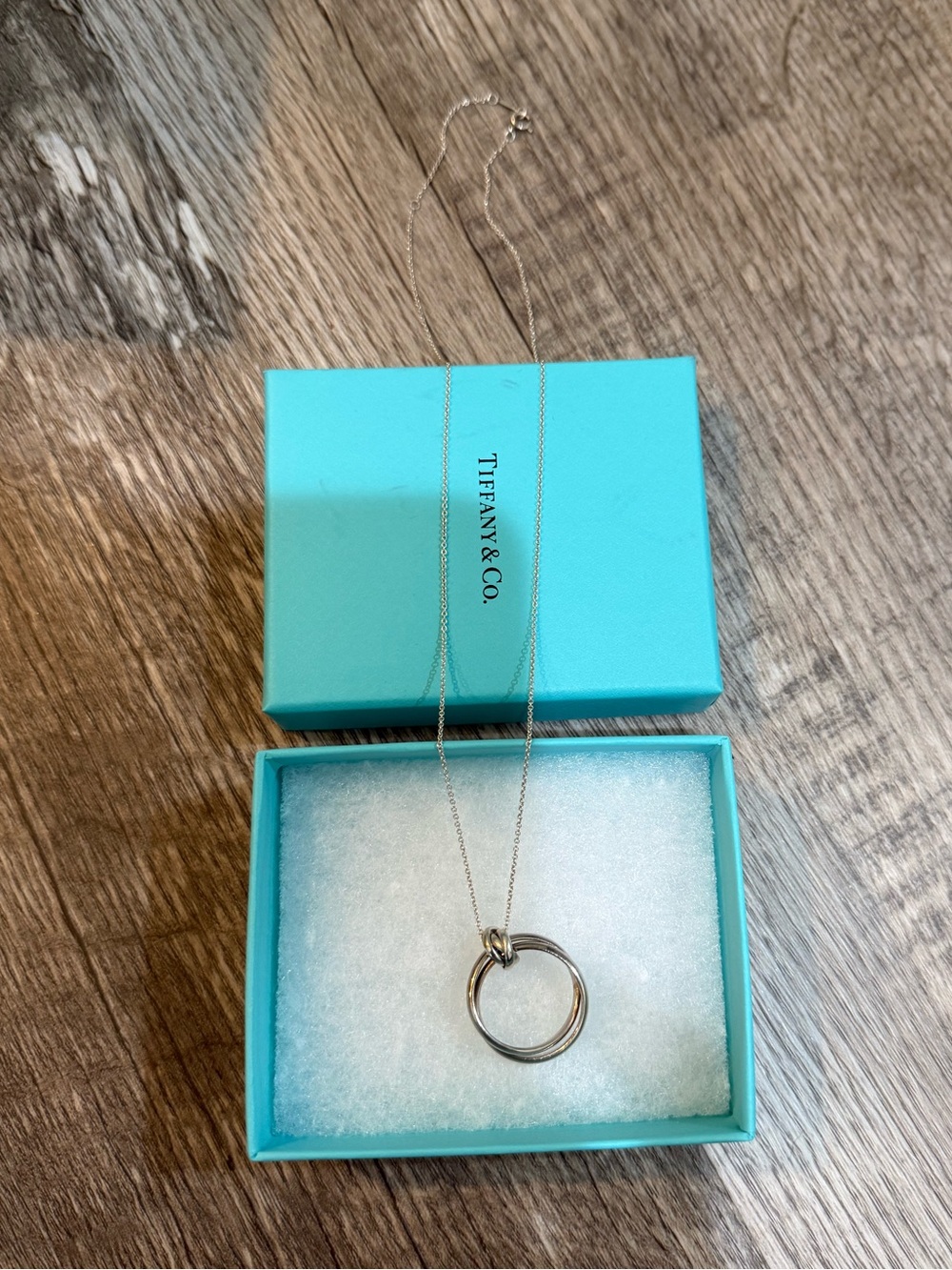Authentic Tiffany Paloma Melody Intertwined
Rings Pendant Necklace Silver